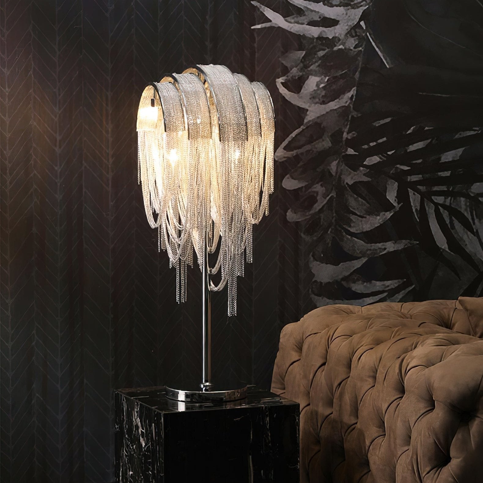 Hune Steel Artistic Table Lamp-Neutral Decor