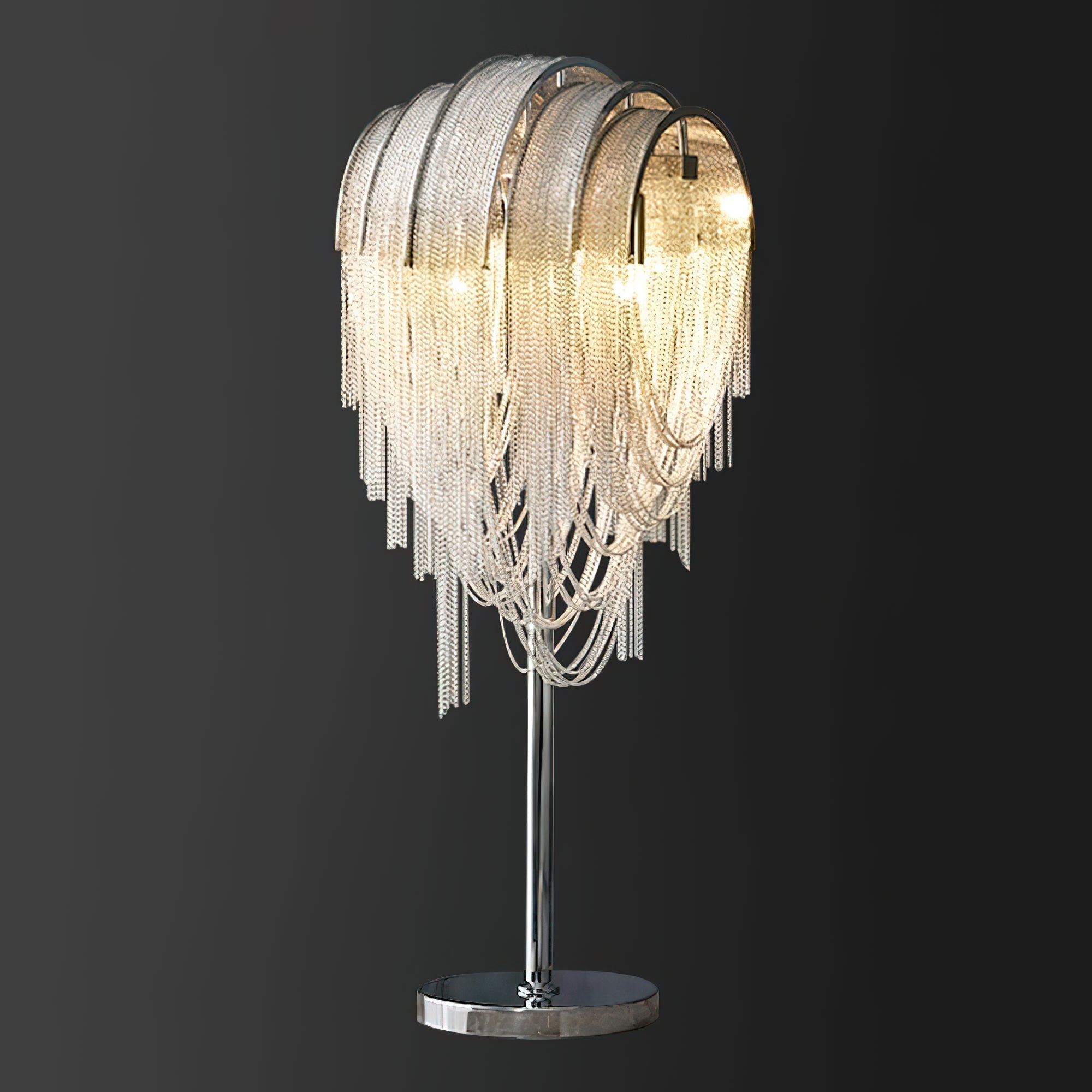 Hune Steel Artistic Table Lamp-Neutral Decor