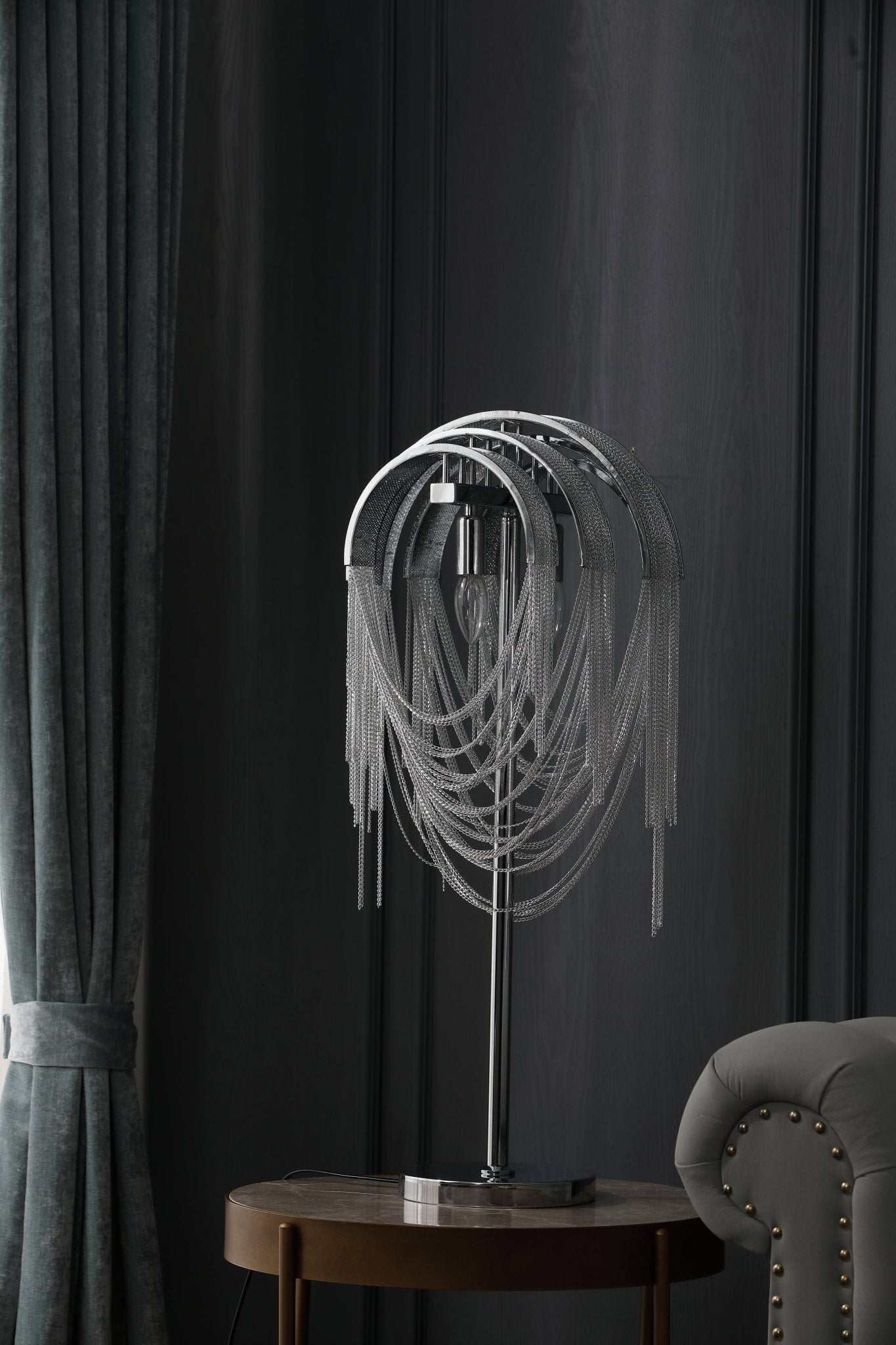 Hune Steel Artistic Table Lamp-Neutral Decor