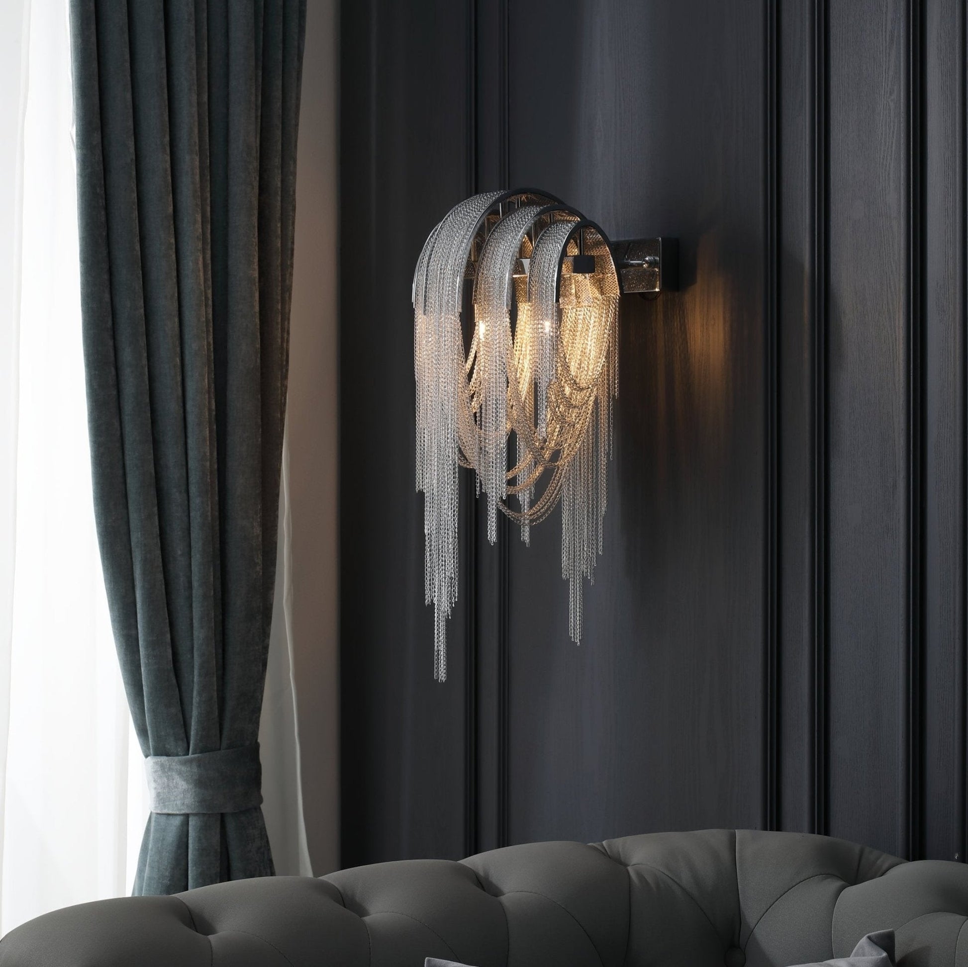 Chains Postmodern Luxury Tassel Wall Lamp-Neutral Decor