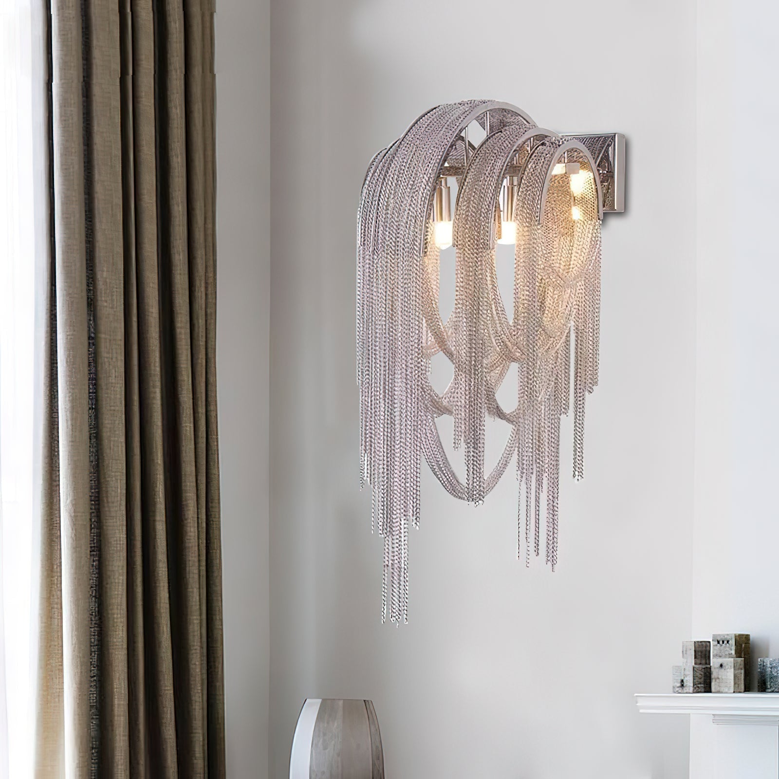 Chains Postmodern Luxury Tassel Wall Lamp-Neutral Decor