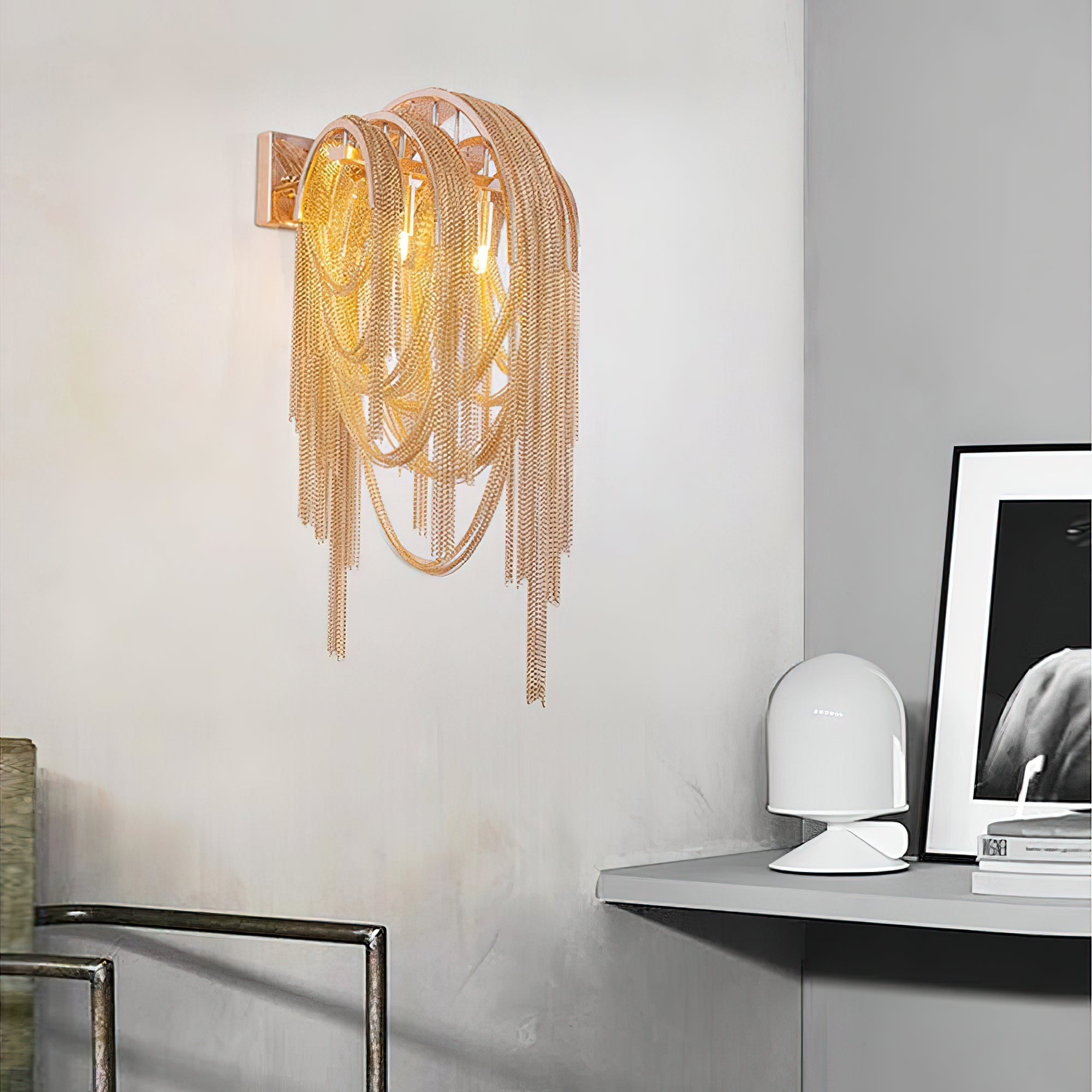 Chains Postmodern Luxury Tassel Wall Lamp-Neutral Decor
