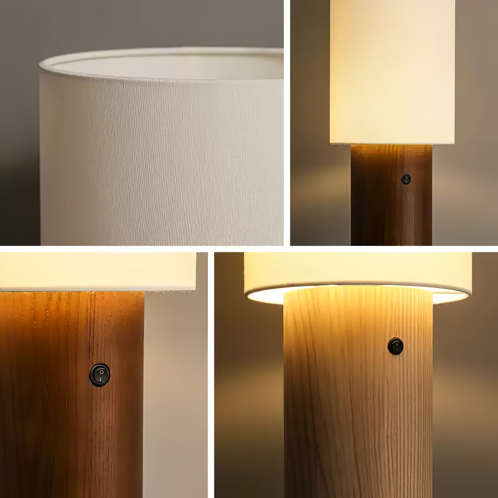 Uvynir Cylindrical Wood Floor Lamp-Neutral Decor