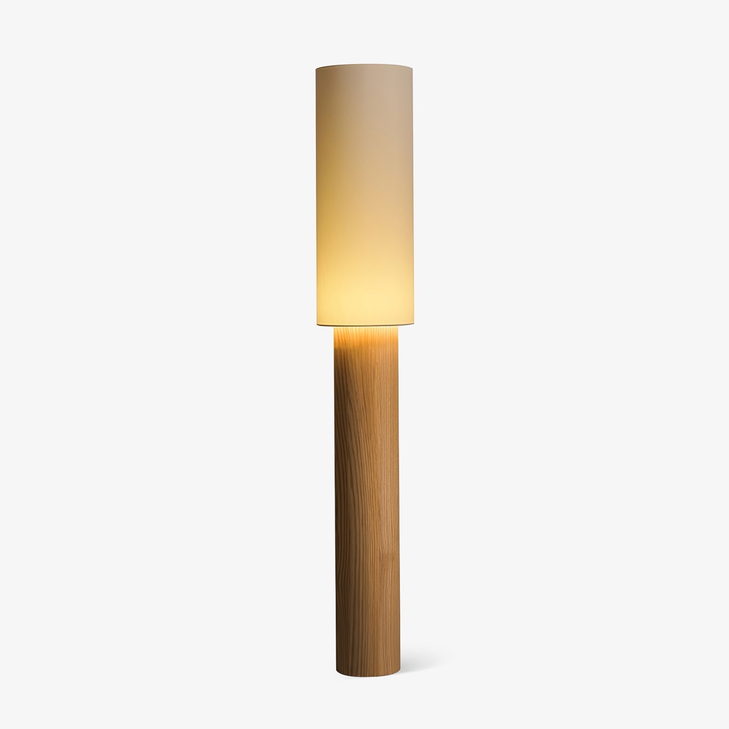 Uvynir Cylindrical Wood Floor Lamp-Neutral Decor