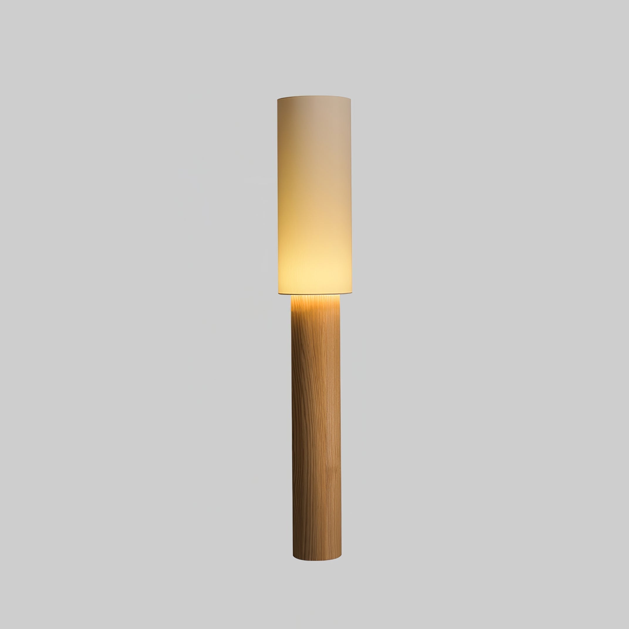 Uvynir Cylindrical Wood Floor Lamp-Neutral Decor