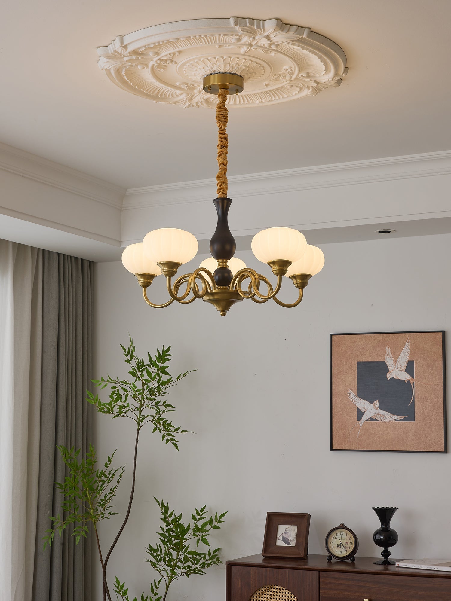 Avinor Nordic Traditional Wood Chandelier-Neutral Decor