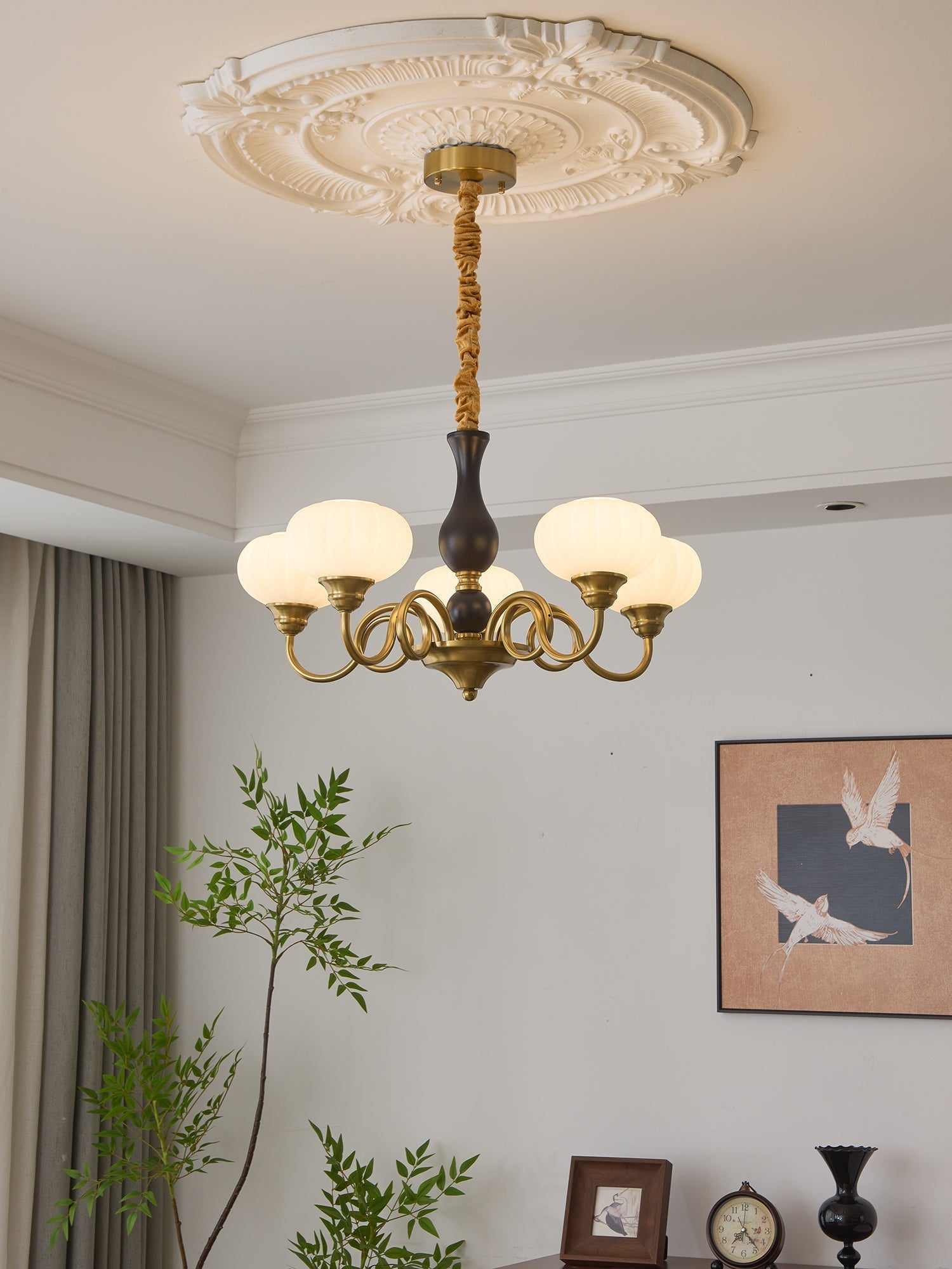Avinor Nordic Traditional Wood Chandelier-Neutral Decor