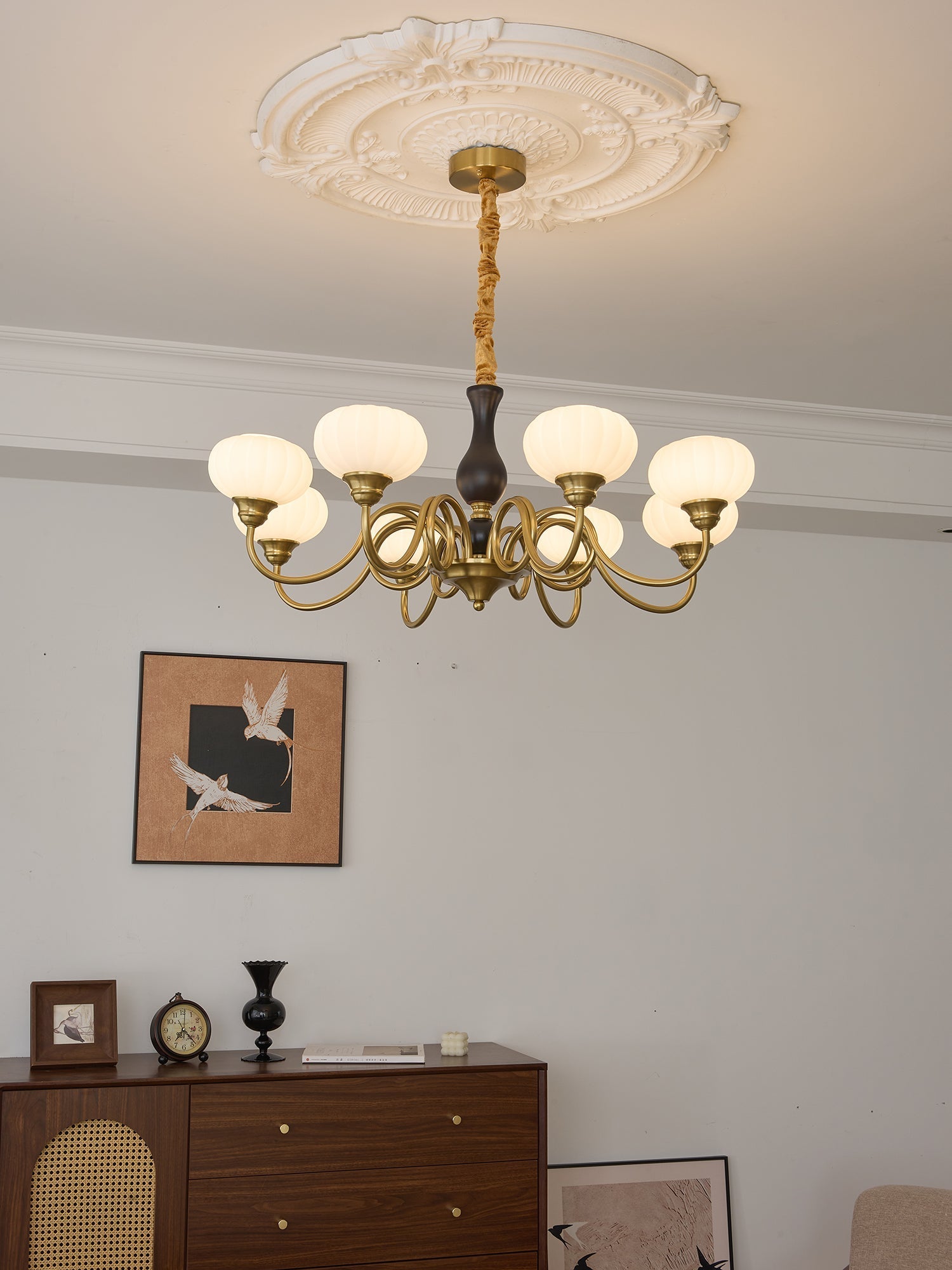 Avinor Nordic Traditional Wood Chandelier-Neutral Decor