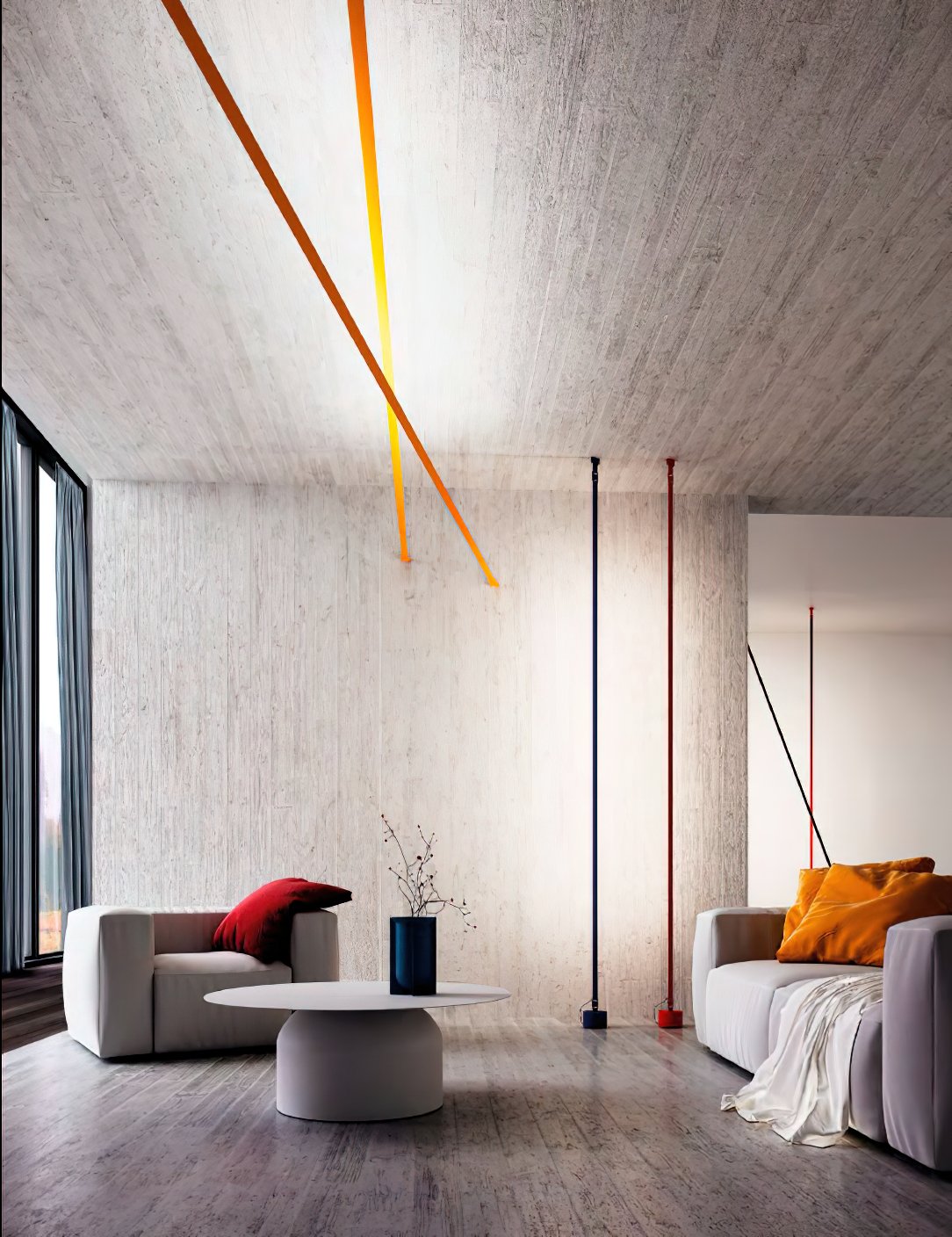 Vorenk Fabric Floor Lamp-Neutral Decor