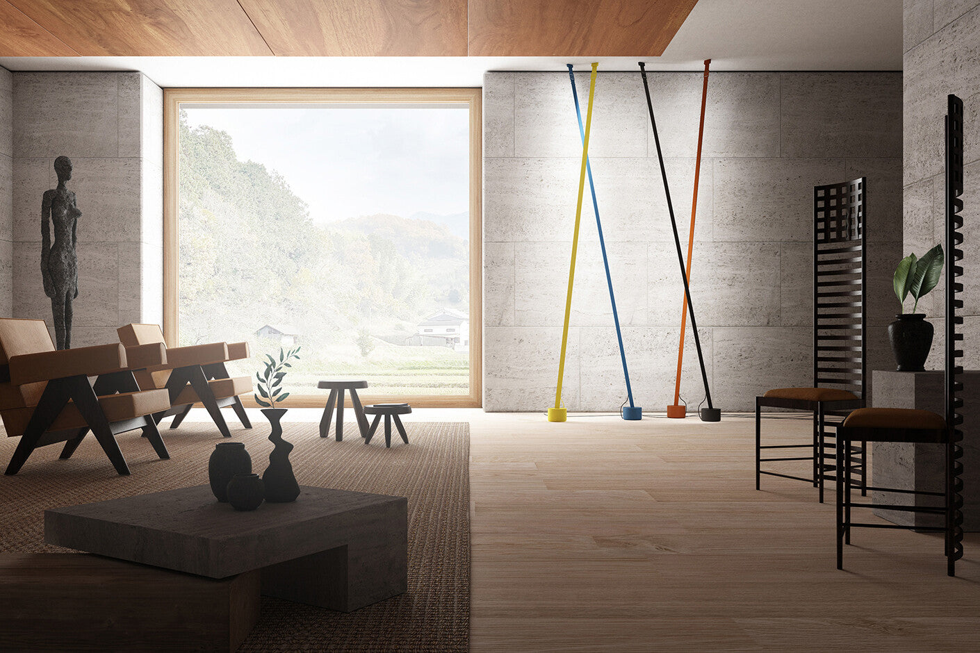 Vorenk Fabric Floor Lamp-Neutral Decor