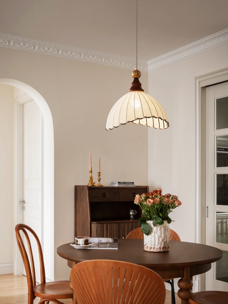 Earian Wood Fabric Elegant Pendant Light-Neutral Decor