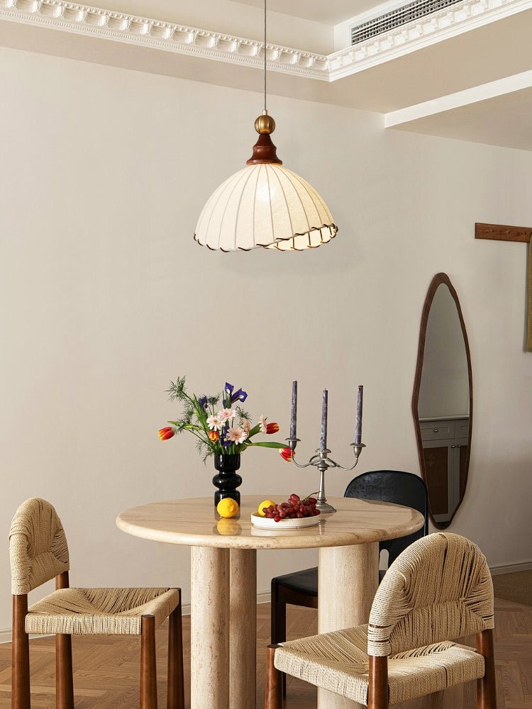 Earian Wood Fabric Elegant Pendant Light-Neutral Decor