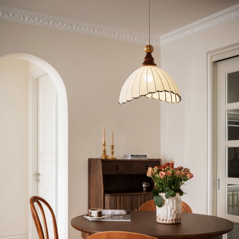 Earian Wood Fabric Elegant Pendant Light-Neutral Decor