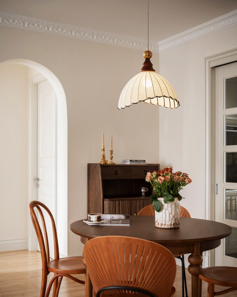 Earian Wood Fabric Elegant Pendant Light-Neutral Decor