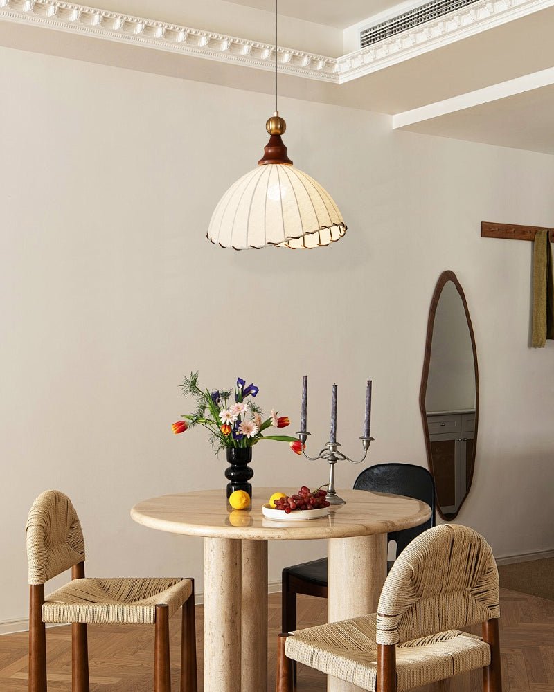 Earian Wood Fabric Elegant Pendant Light-Neutral Decor
