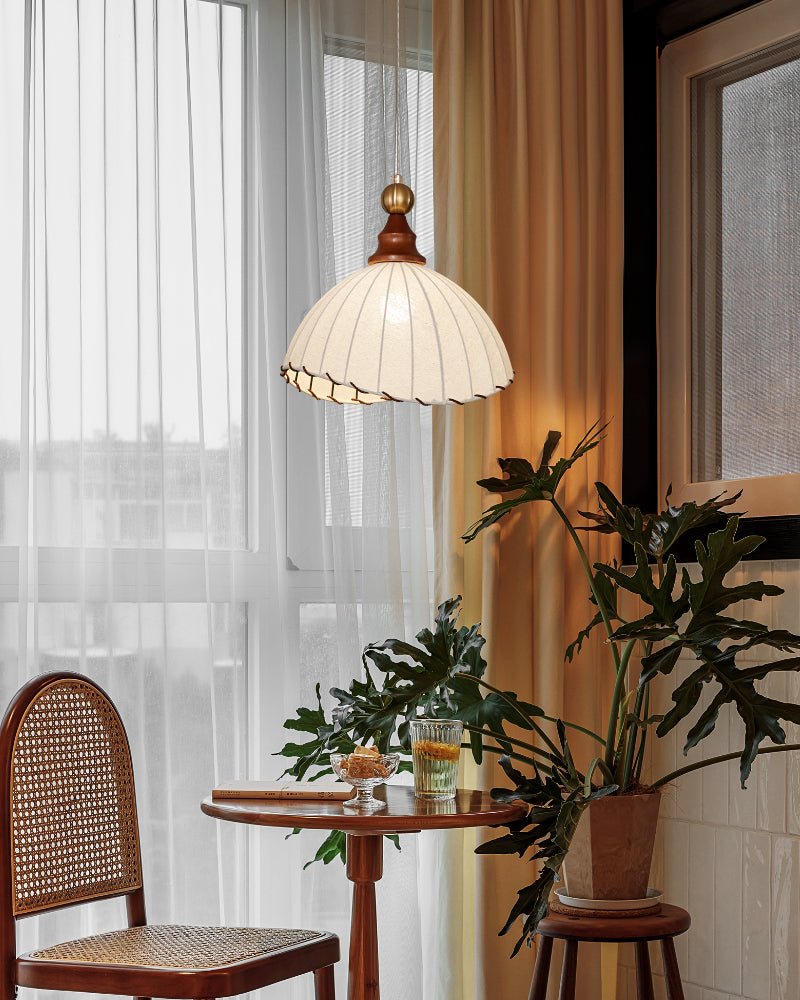 Earian Wood Fabric Elegant Pendant Light-Neutral Decor