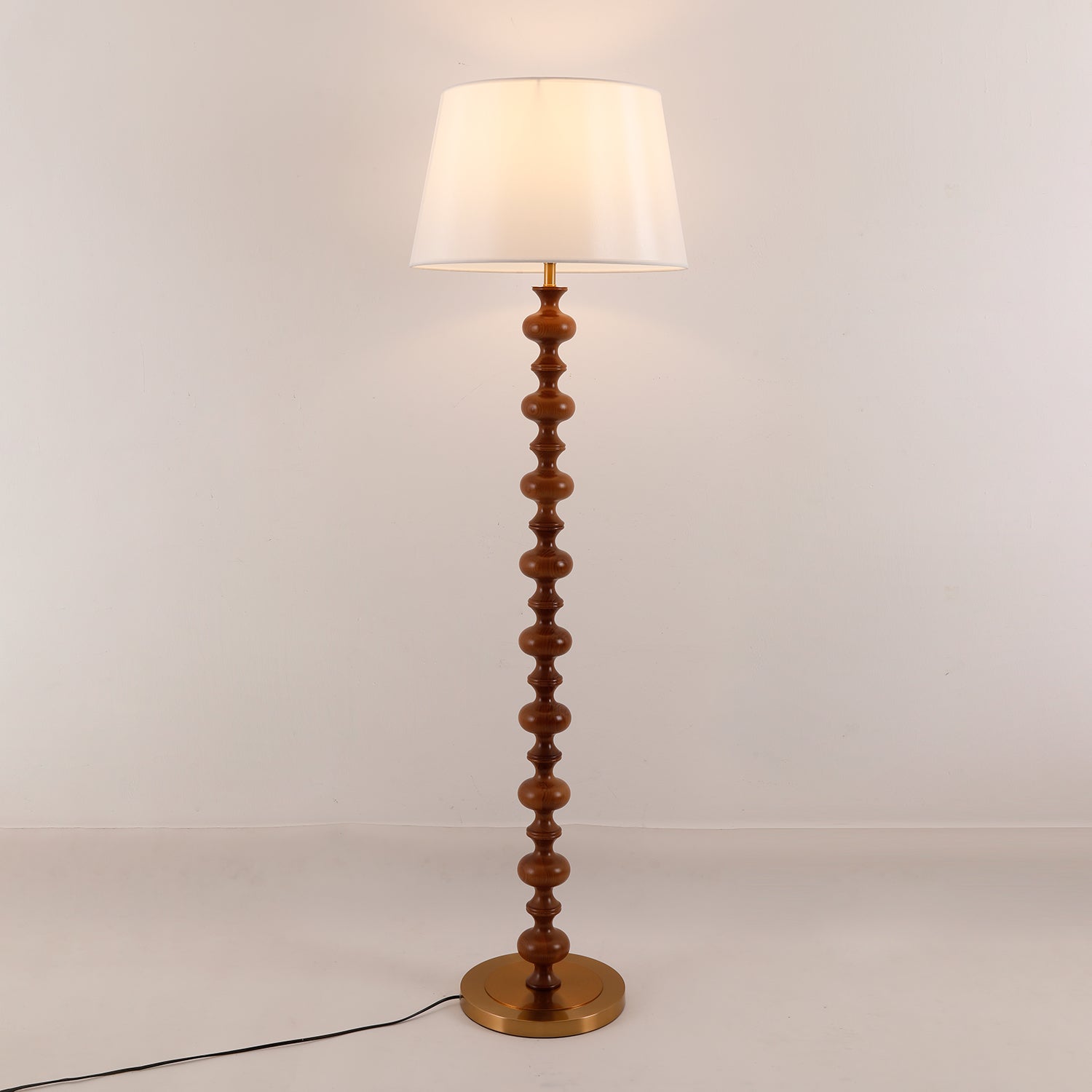 Rildes Wood Fabric Floor Lamp-Neutral Decor