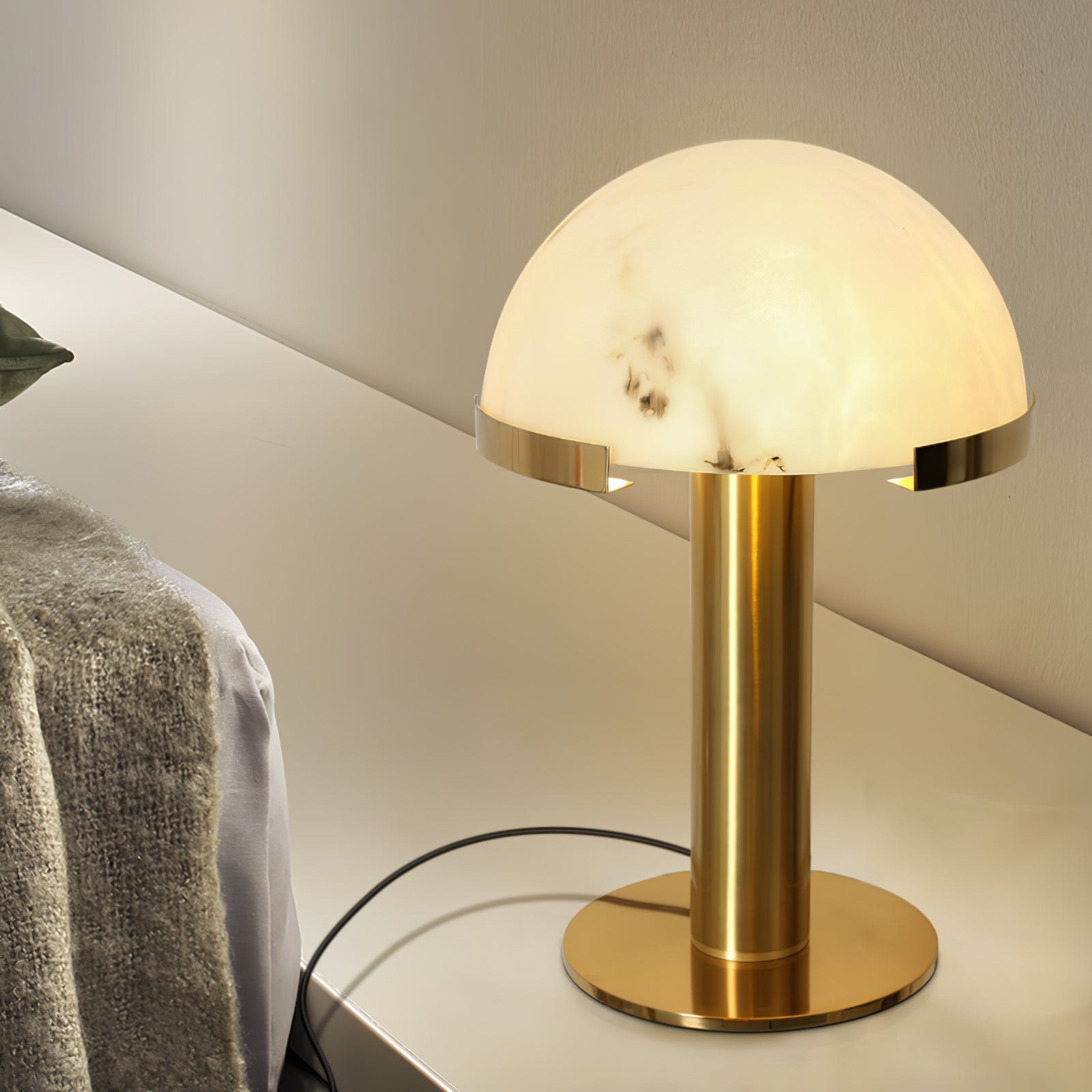 Keir Alabaster Table Lamp-Neutral Decor