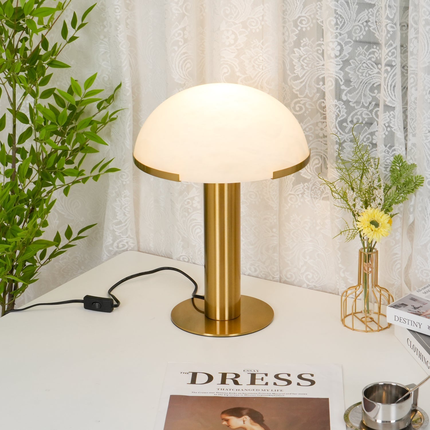 Keir Alabaster Table Lamp-Neutral Decor