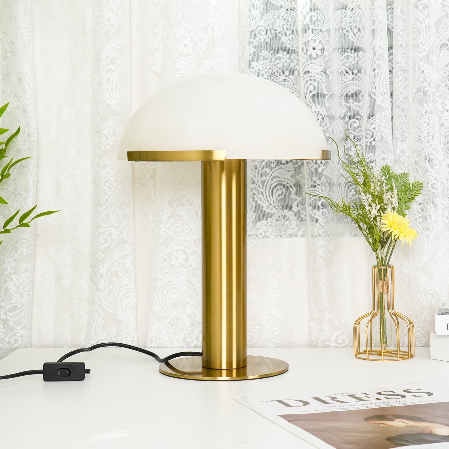 Keir Alabaster Table Lamp-Neutral Decor