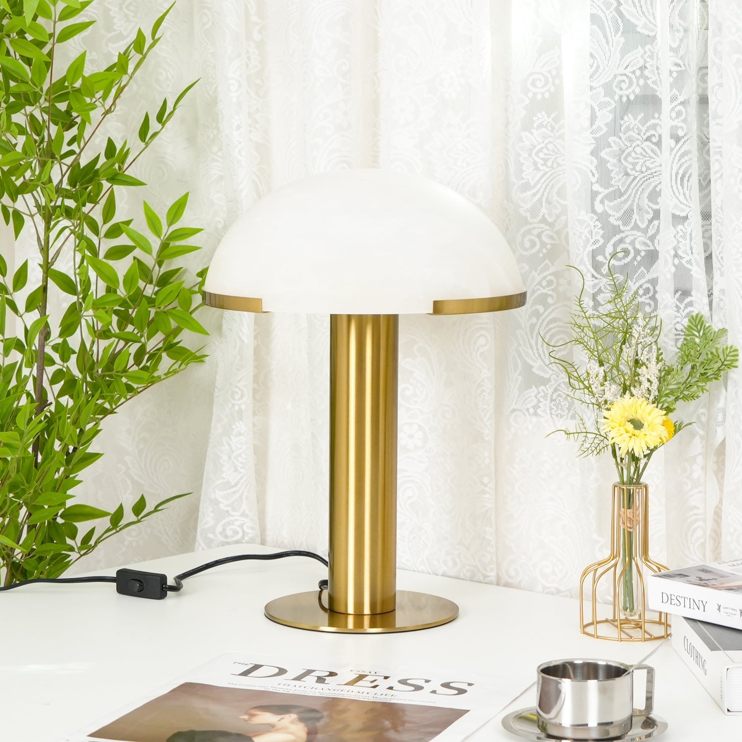 Keir Alabaster Table Lamp-Neutral Decor
