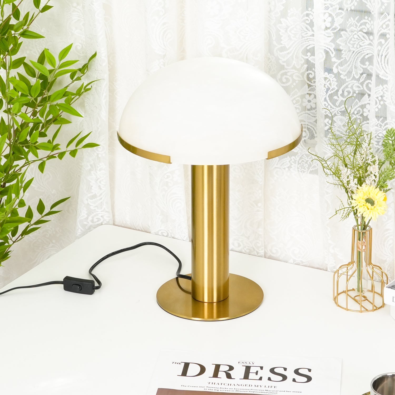 Keir Alabaster Table Lamp-Neutral Decor