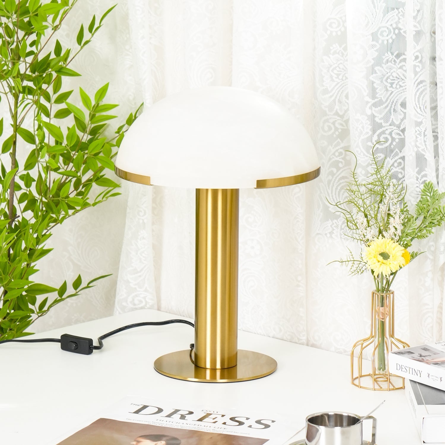 Keir Alabaster Table Lamp-Neutral Decor