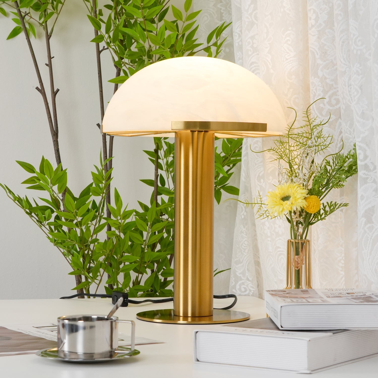 Keir Alabaster Table Lamp-Neutral Decor