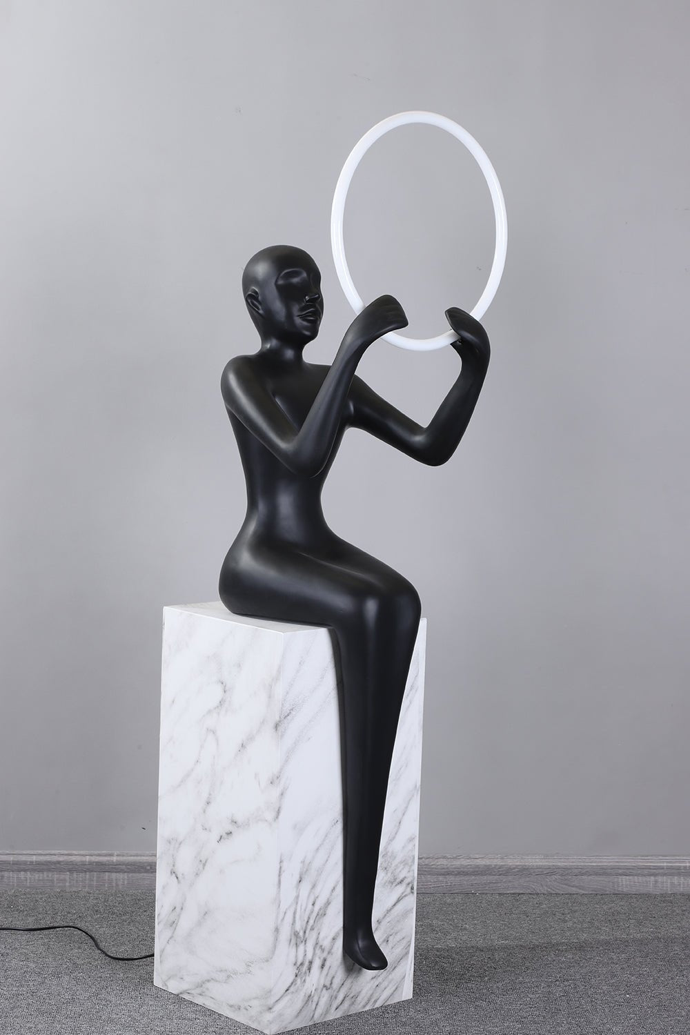 Elsilisra Sculptural Black Floor Lamp-Neutral Decor