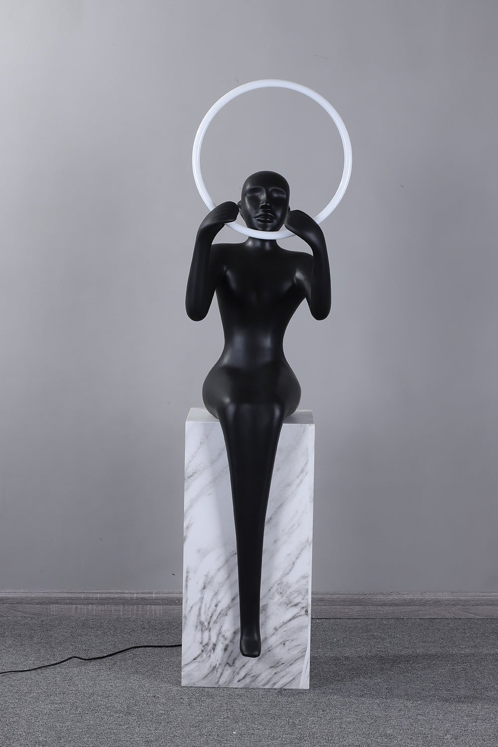 Elsilisra Sculptural Black Floor Lamp-Neutral Decor