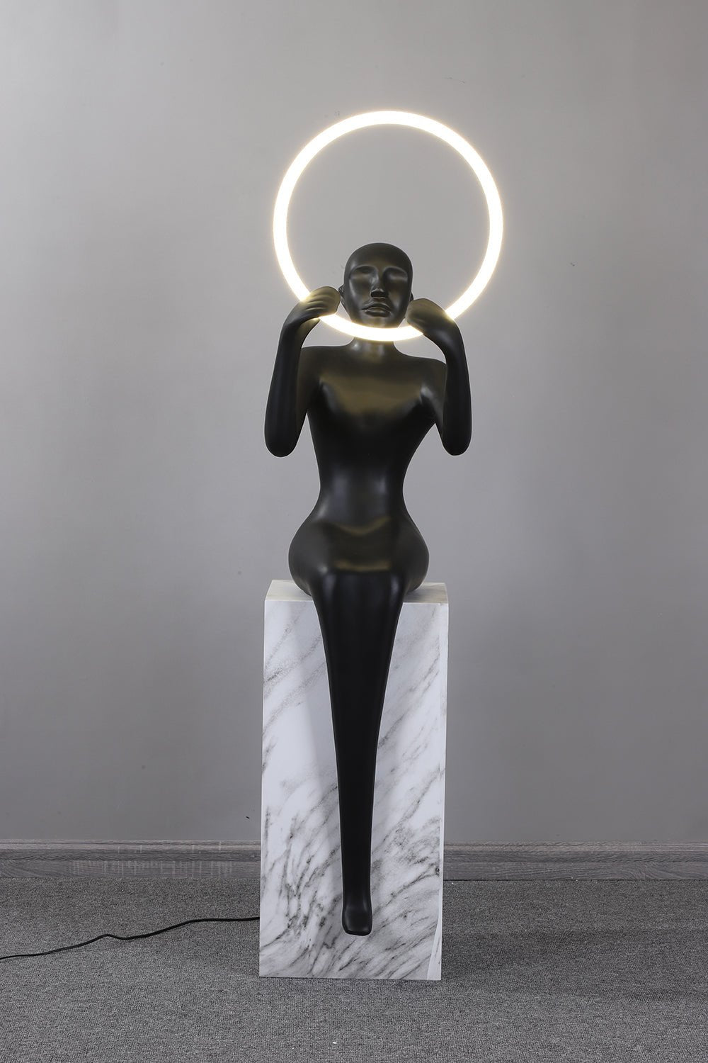 Elsilisra Sculptural Black Floor Lamp-Neutral Decor