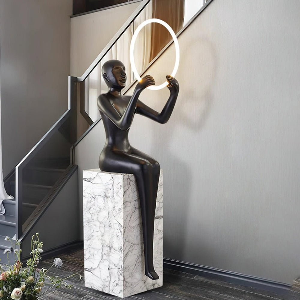 Elsilisra Sculptural Black Floor Lamp-Neutral Decor