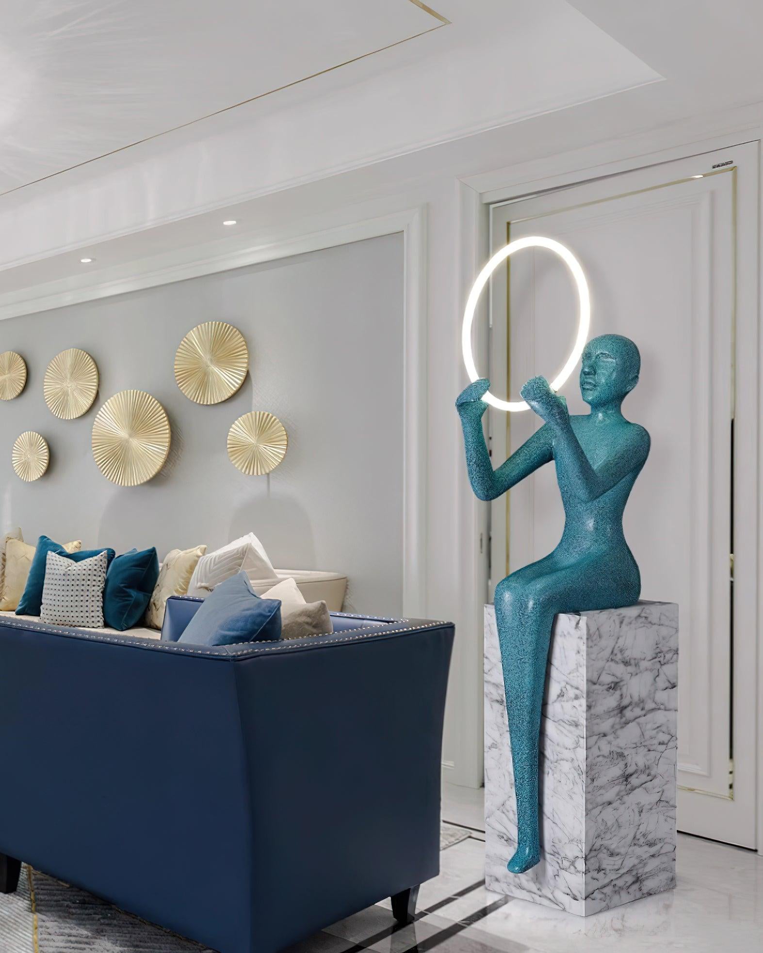 Elsilisra Sculptural Black Floor Lamp-Neutral Decor