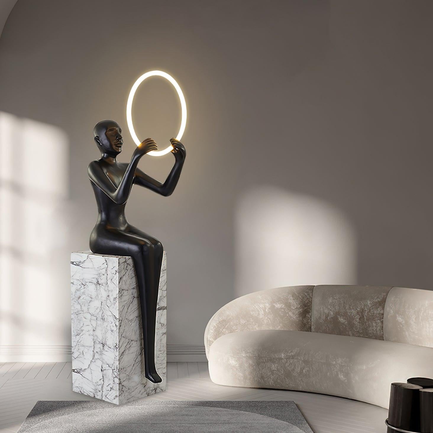 Elsilisra Sculptural Black Floor Lamp-Neutral Decor