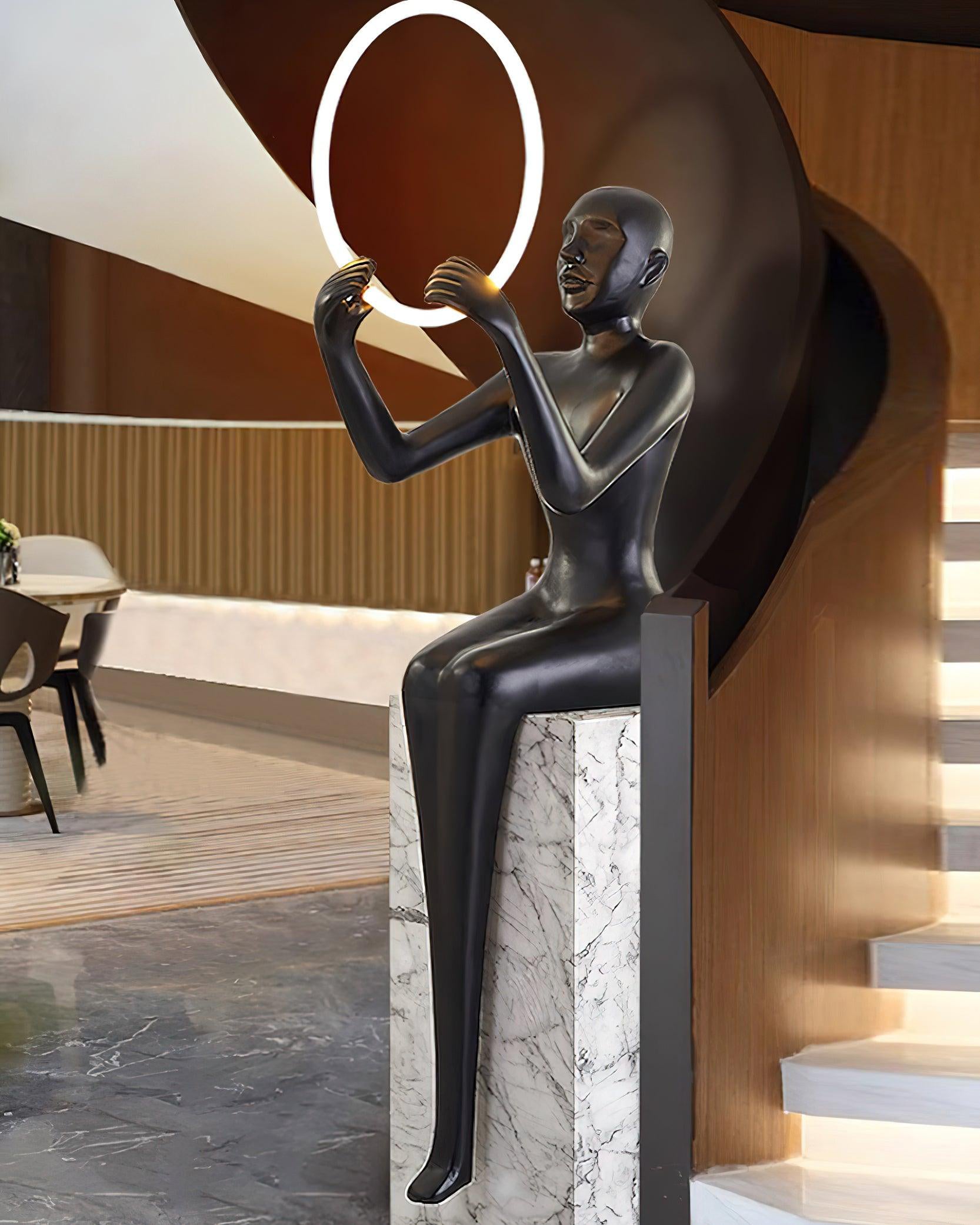 Elsilisra Sculptural Black Floor Lamp-Neutral Decor