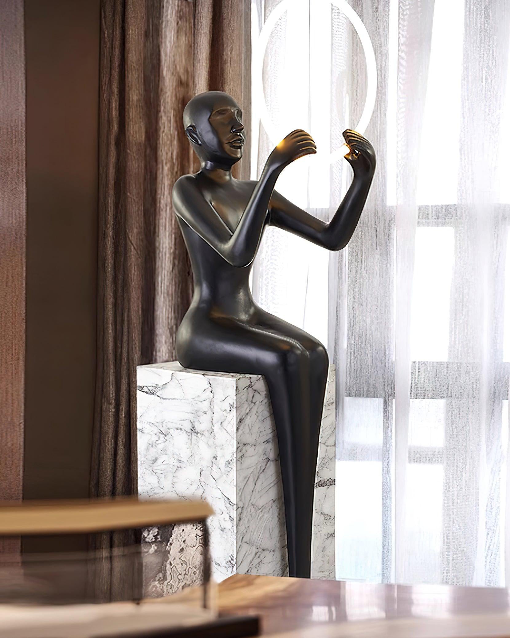 Elsilisra Sculptural Black Floor Lamp-Neutral Decor