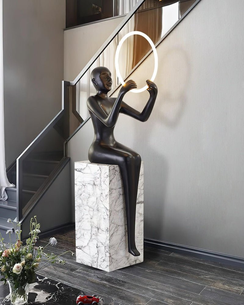 Elsilisra Sculptural Black Floor Lamp-Neutral Decor