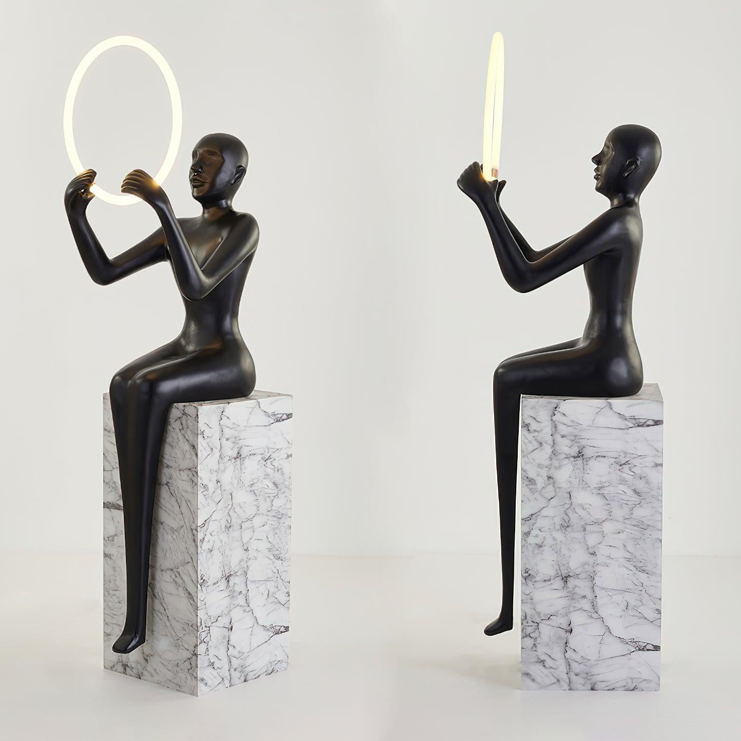 Elsilisra Sculptural Black Floor Lamp-Neutral Decor