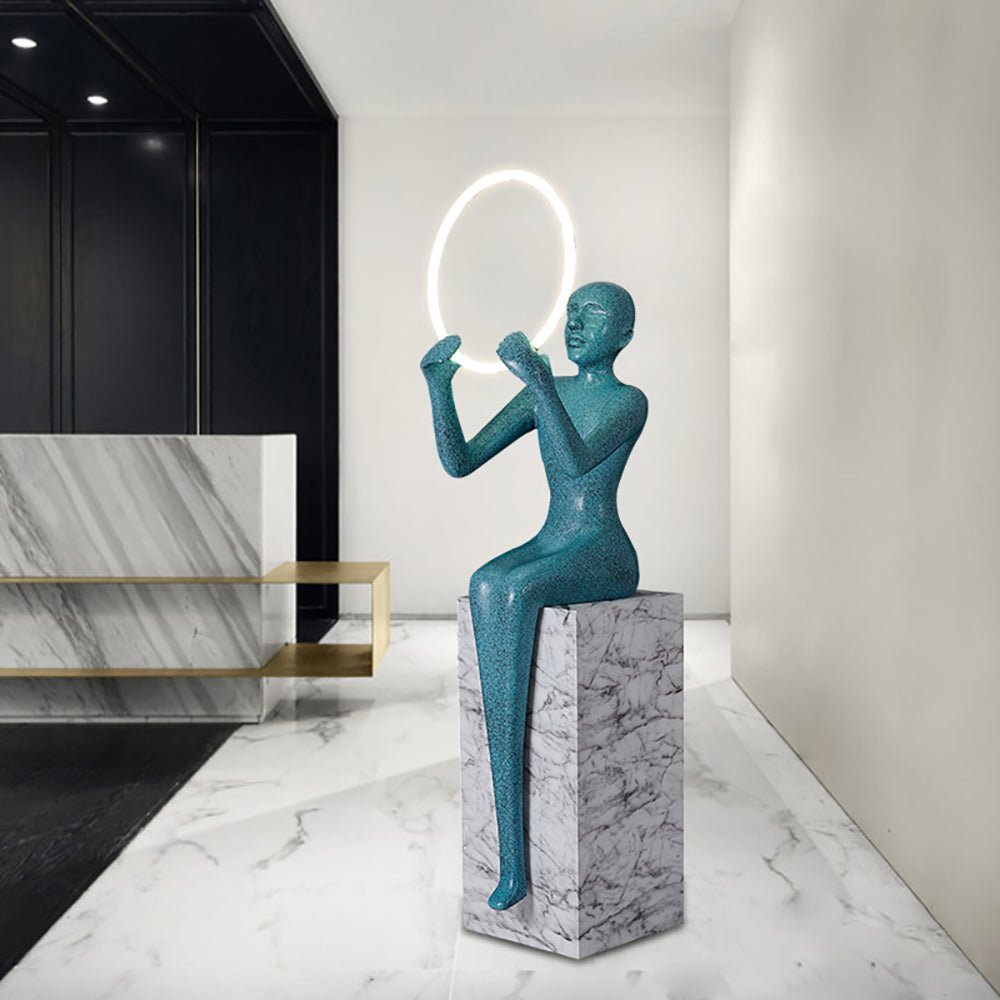 Elsilisra Sculptural Black Floor Lamp-Neutral Decor