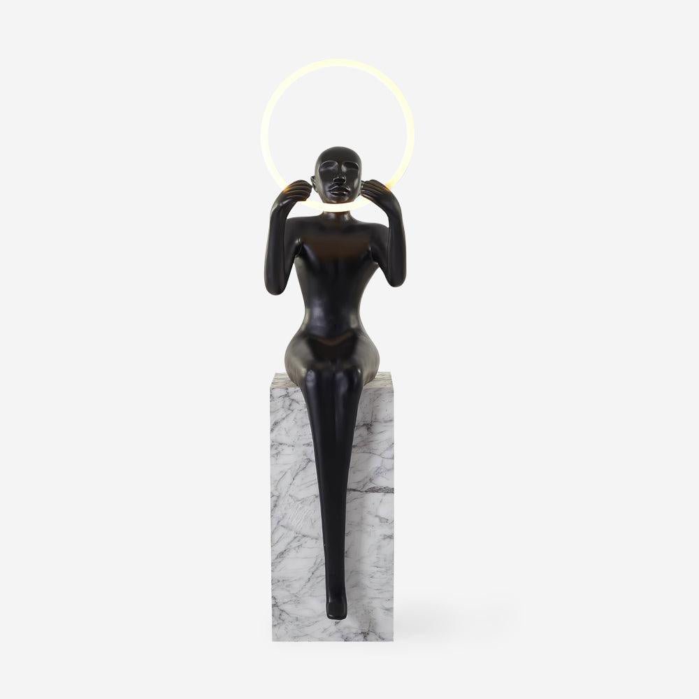 Elsilisra Sculptural Black Floor Lamp-Neutral Decor