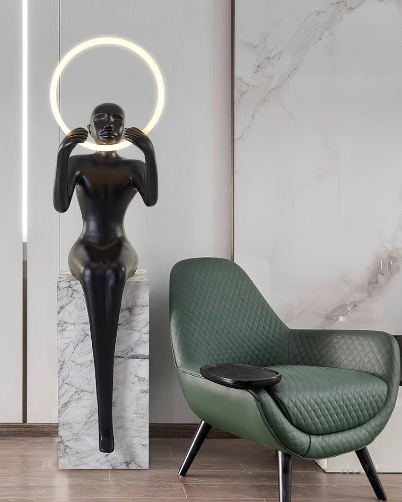 Elsilisra Sculptural Black Floor Lamp-Neutral Decor