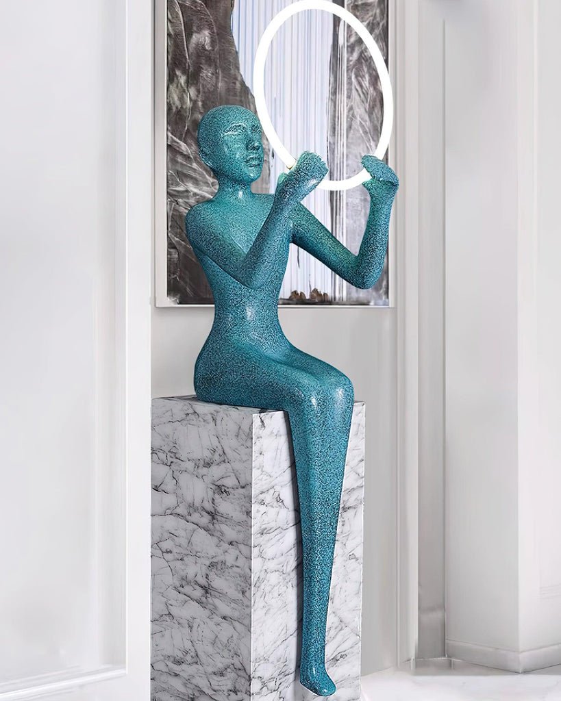 Elsilisra Sculptural Black Floor Lamp-Neutral Decor