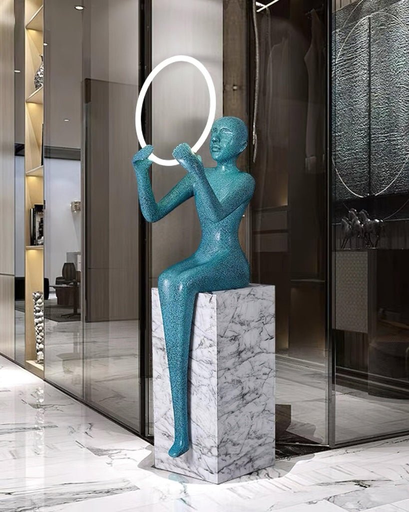Elsilisra Sculptural Black Floor Lamp-Neutral Decor