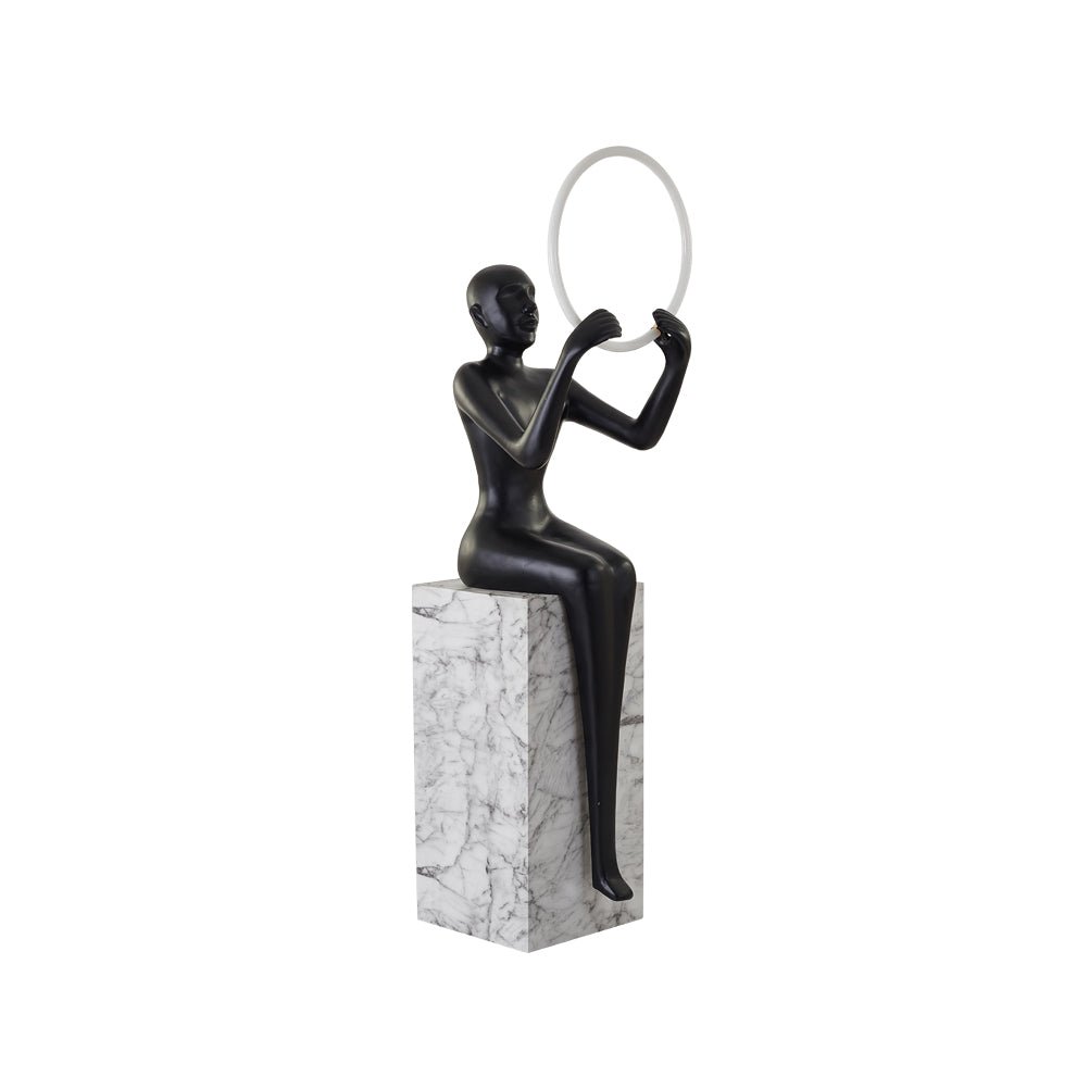 Elsilisra Sculptural Black Floor Lamp-Neutral Decor