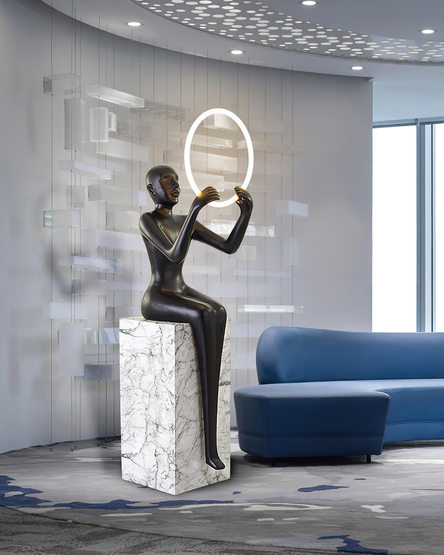 Elsilisra Sculptural Black Floor Lamp-Neutral Decor