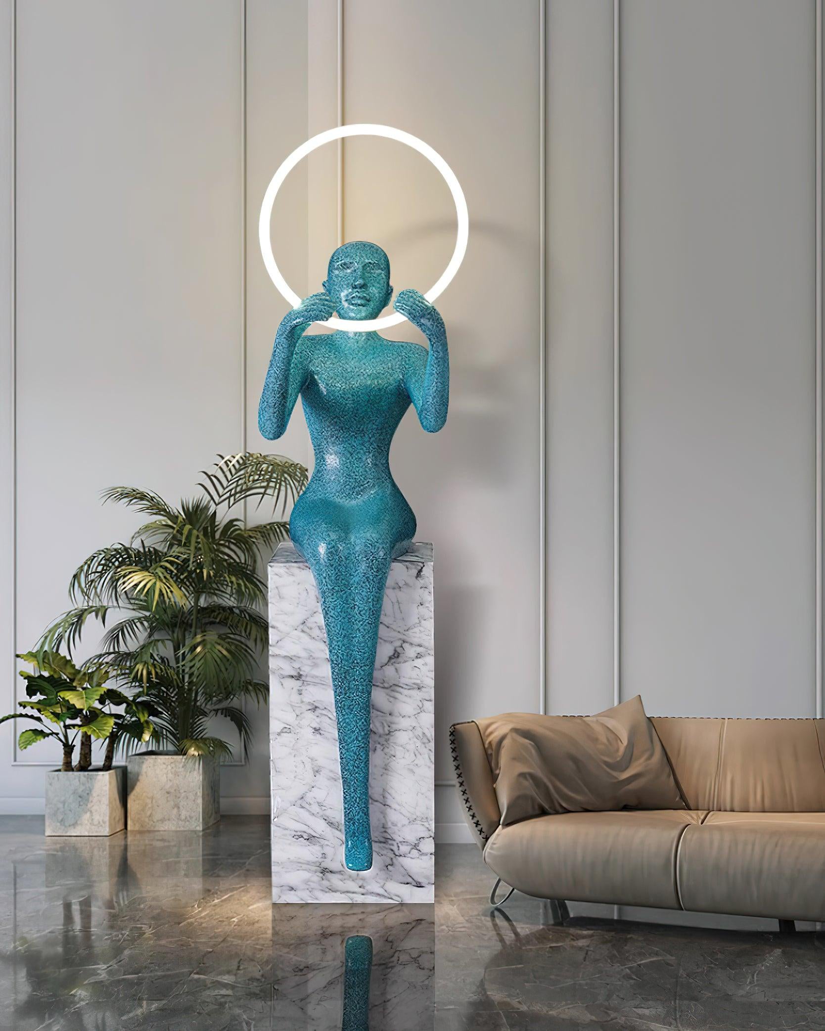 Elsilisra Sculptural Black Floor Lamp-Neutral Decor