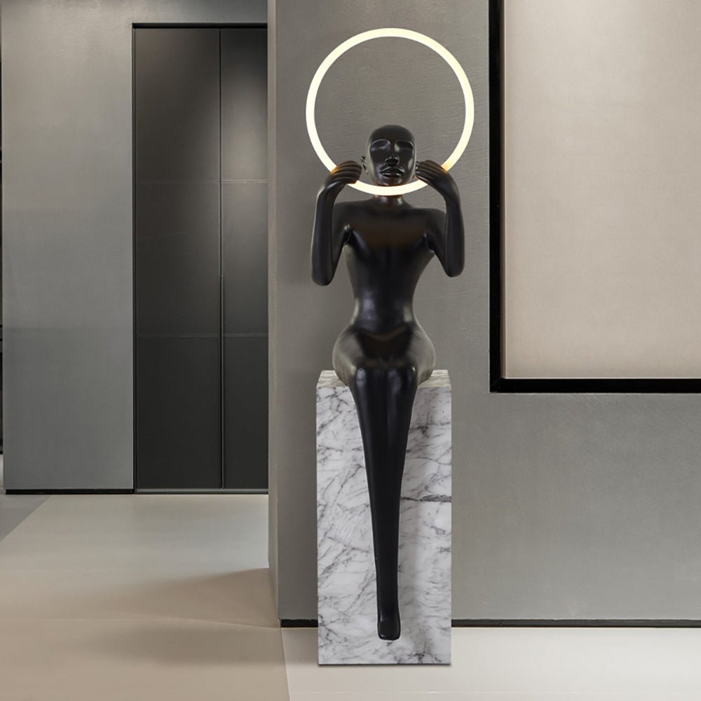 Elsilisra Sculptural Black Floor Lamp-Neutral Decor