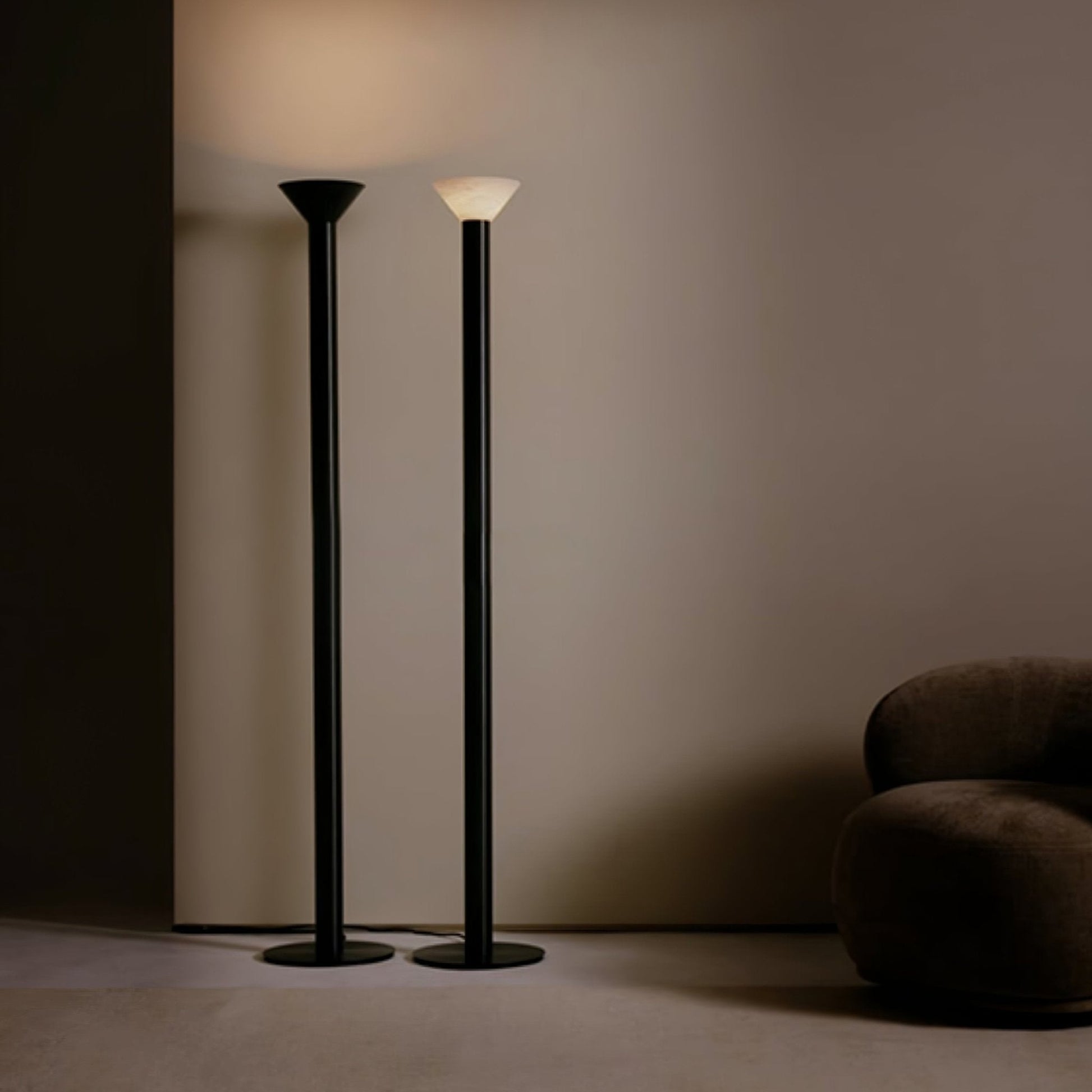 Evvaren Column Alabaster Floor Lamp-Neutral Decor
