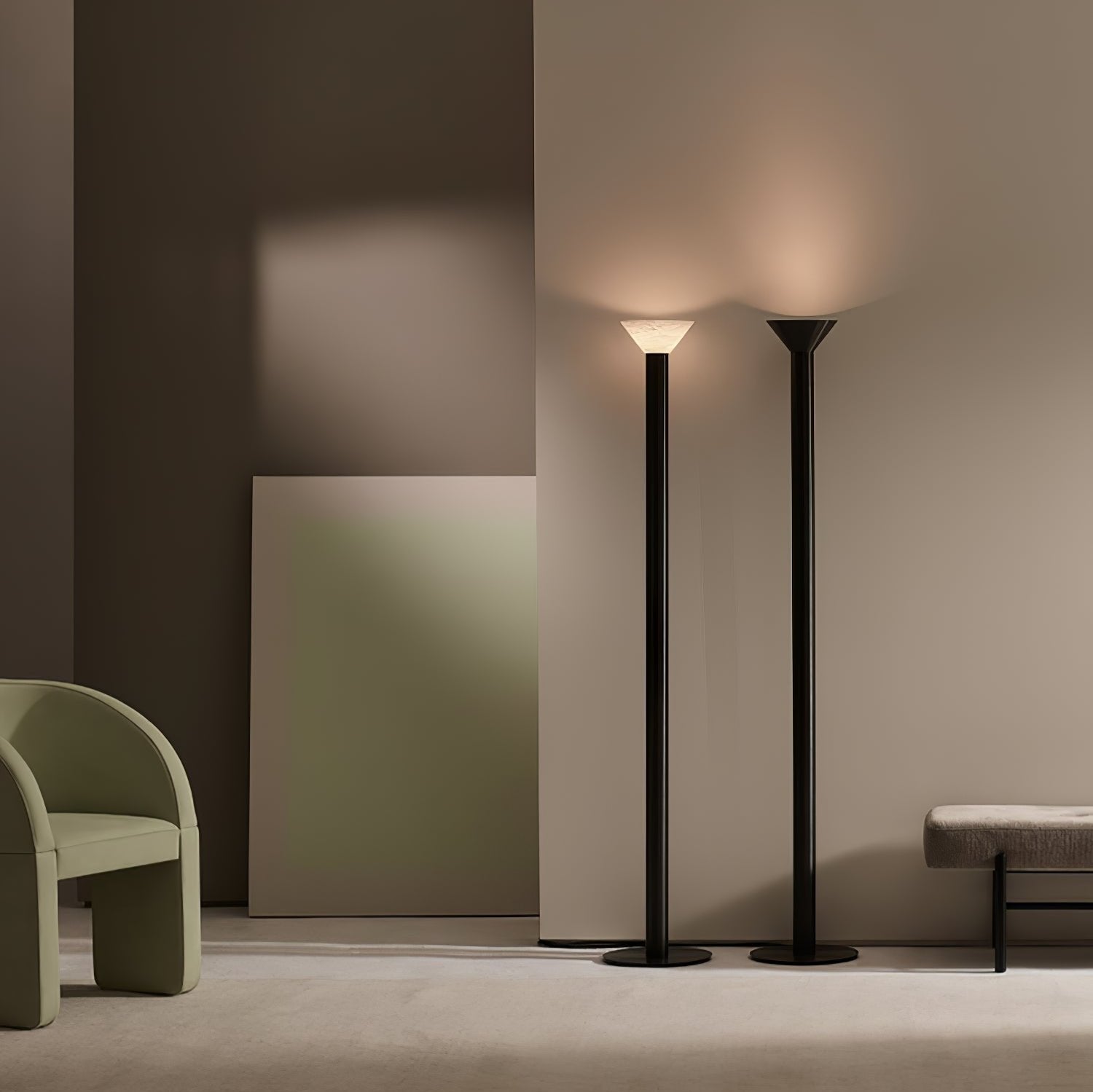 Evvaren Column Alabaster Floor Lamp-Neutral Decor