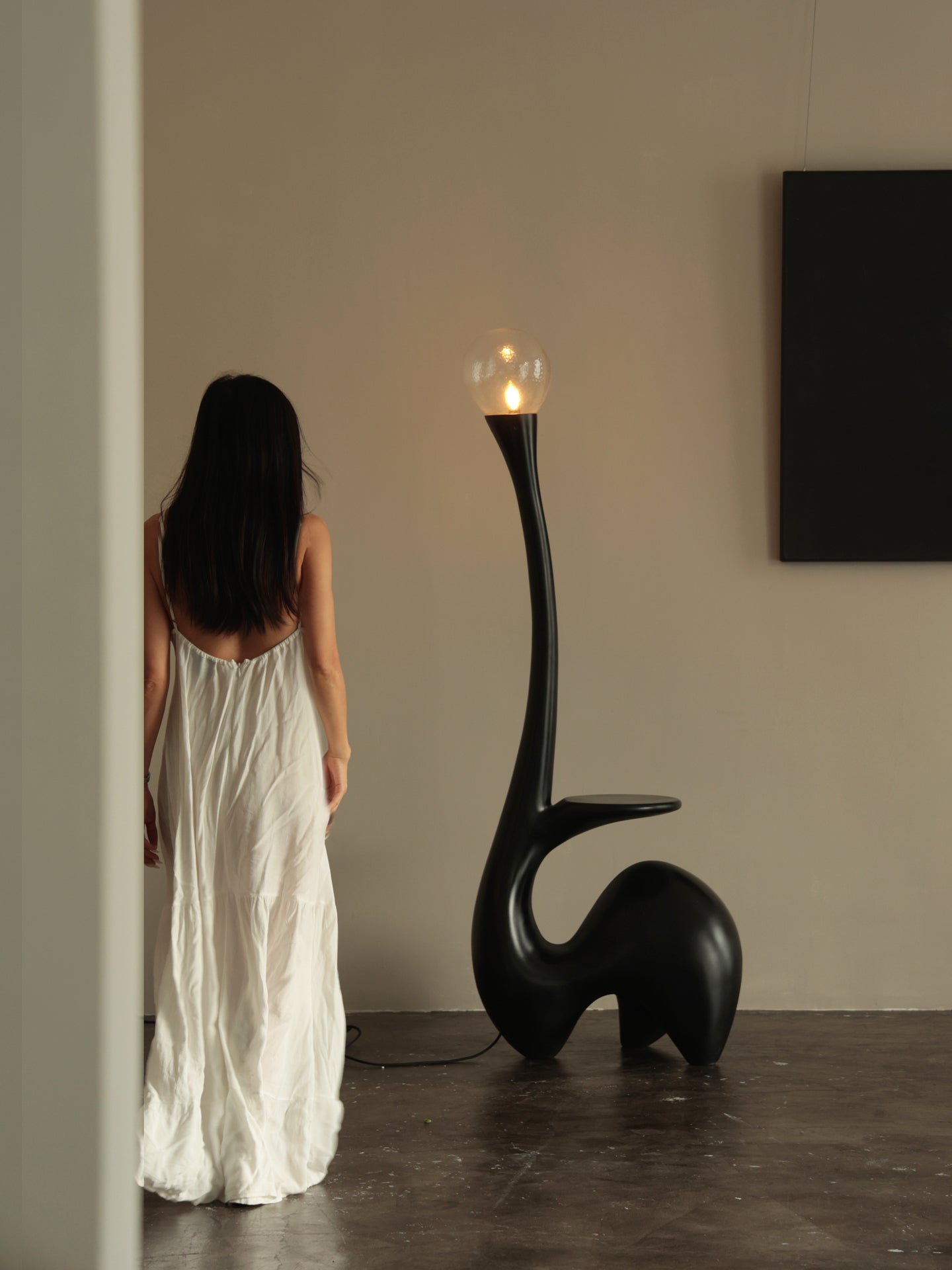 Lurk Sculptural Floor Lamp-Neutral Decor